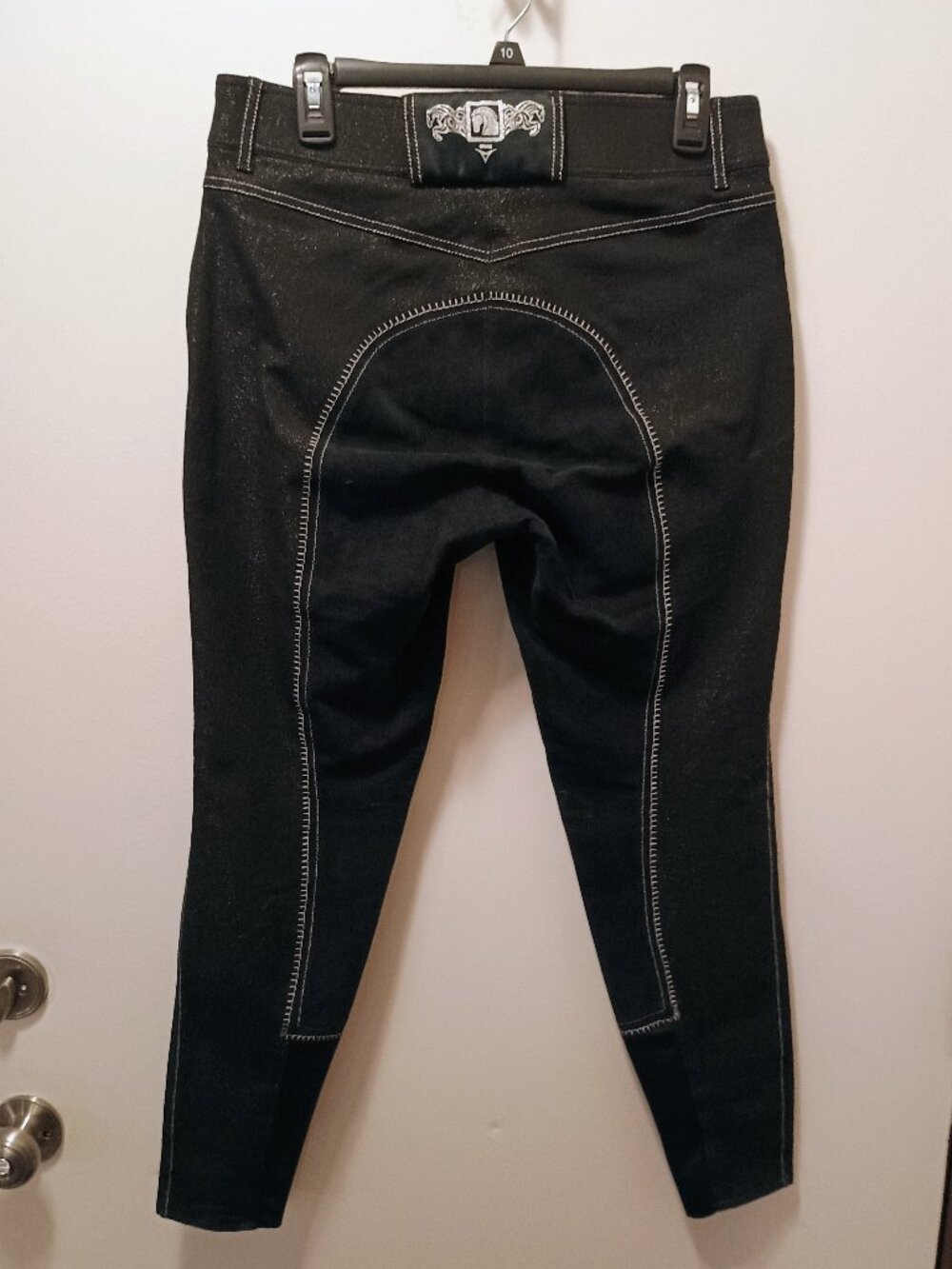 Romfh Sparkly black International full seat breeches size 30R.